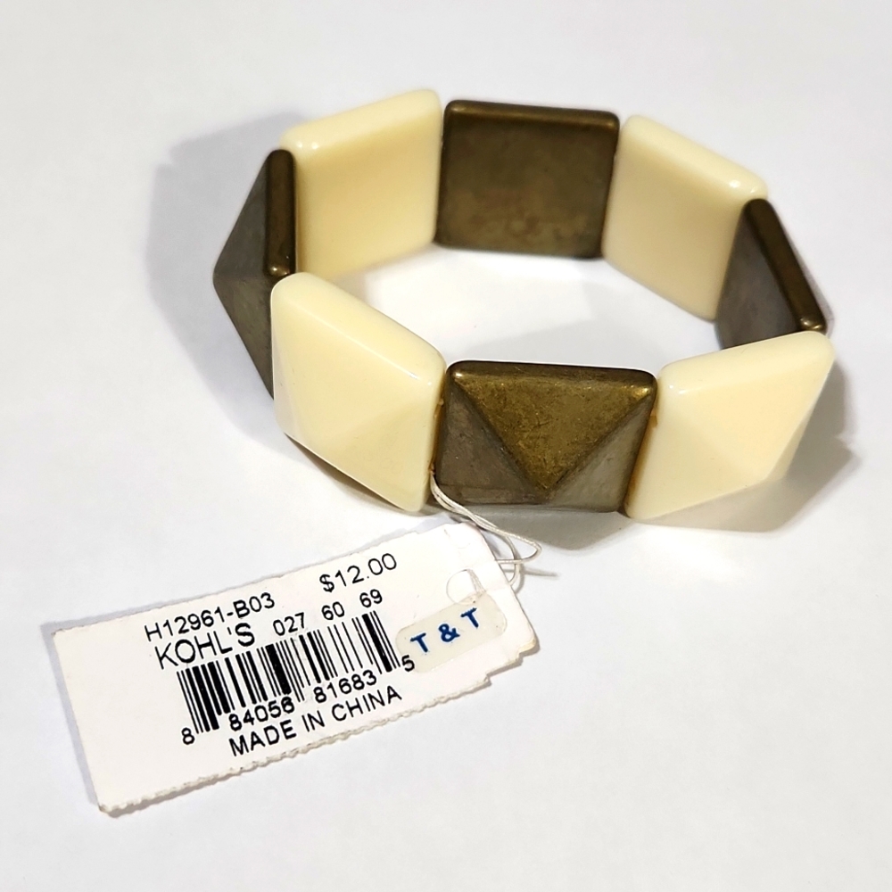Kohls stretch bracelet ivory gold
